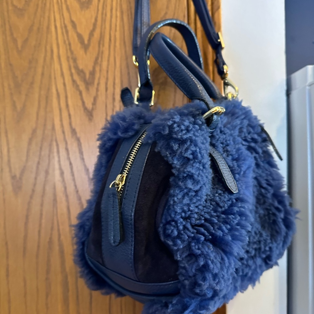 Chic Blue genuine Fur and Genuine leather Lisa Conte